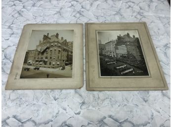 Pair Of Vintage 8'x11' New York City Photos Approx 1900-1912 In Very Good Condition Great Detail