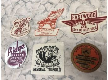 RARE COOL Vintage Lot Of 6 Pieces 1930'-1950s Roller Skating Advertising Pcs - NJ-PA-MICH-OHIO