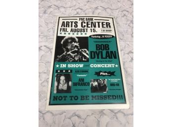 Vintage BOB DYLAN Broadside Cardboard PNC NJ Advertising Poster In Very Good Condition Approx 20'