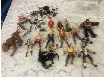 Great Lot Of 1980s-90s Action Figures Masters Of The Universe And More Superheros