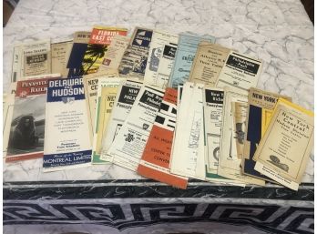 VINTAGE COLLECTORS LOT OF 50+ 1940s To 1960s USA RAILROAD TIME TABLE SCHEDULES From Smoke Free Home
