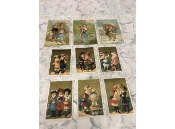Lot Of Late 1800s French And American Greeting Cards In Wonderful Condition See Pics
