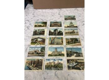 Nice Lot Of 16 Vintage 1930s-1940s WW2 ERA New York City Post Cards In Excellent Condition