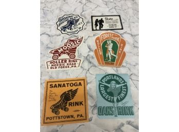 RARE COOL Vintage Lot Of 5 Pieces 1930'-1950s Roller Skating Advertising Pcs - PA-IL-NY-OHIO