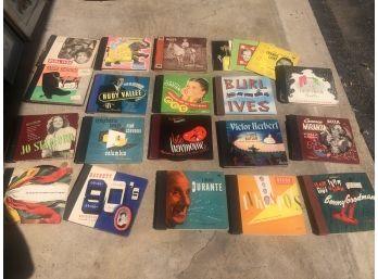 Huge Lot Of 25 Vintage 78rpm Record In Gorgeous Album Books - Crosby-ives And More Hundreds Of Records