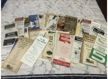 VINTAGE COLLECTORS LOT OF 70+ 1940s To 1960s USA RAILROAD TIME TABLE SCHEDULES From Smoke Free Home