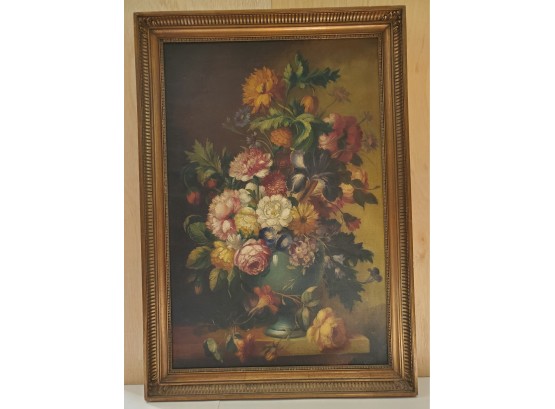 Beautiful Turn Of The Century Oil On Canvas Floral Still Life Signed Venne'