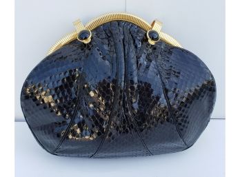 Vintage  Judith Leiber Black Python Evening Bag