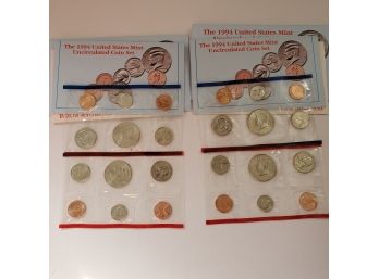 Two 1994 US Mint Uncirculated Coin Sets D P