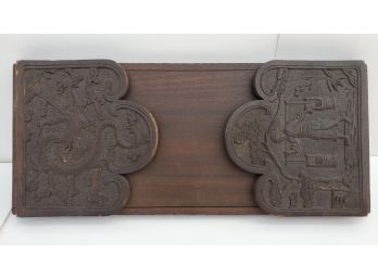 Antique Asian Hand Carved Bookends