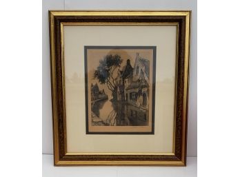 Vintage Lithograph Signed In Pencil By Artist Julien Celos