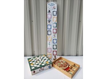 Wooden My School Years Picture Display Plus Melissa & Doug Pizza Game & Bee Game