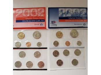 2002 Denver And Philadelphia Uncirculated Coin Sets