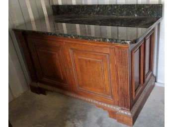 Antique Mahogany Buffet With New Marble Top