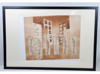 2001 Framed And Matted Entaglio By Clare Bourgeios Decomposition - Artist Proof