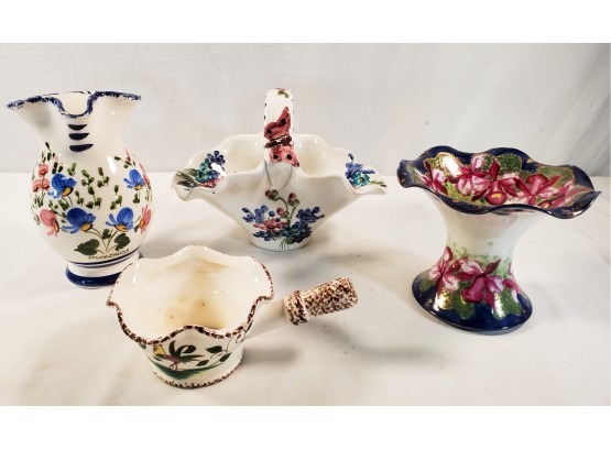 Assortment Of Vintage Hand Painted Decorative Porcelain