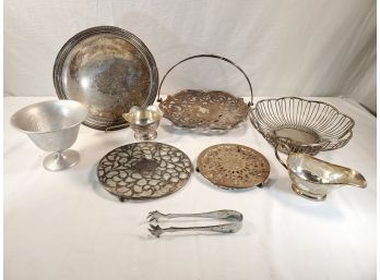 Vintage Silver Plate, Aluminum And Stainless Dining & Serving Wear Assortment