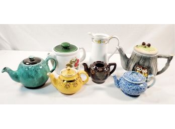 Assortment Of Vintage Porcelain Tea Pots Including Nippon, Hall, McCoy & More