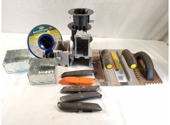 Assorted Lot Of Mixed Tools With Electrical, Plumbing, Masonry And More