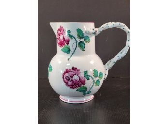 Beautiful Tiffany And Co. “Strasbuorg Flowers” Hand Painted Porcelain Pitcher