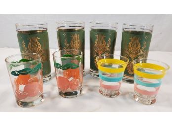Nice Vintage Mid Century Modern Assortment Of Glassware - Tumblers & Juice Glasses