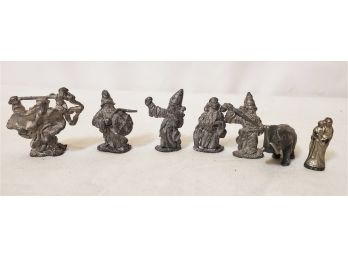 Vintage Assortment Of Pewter Miniatures, Wizards And More!!