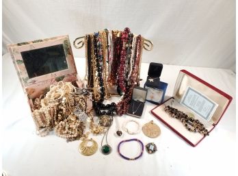 Great Assortment Of Vintage Costume Jewelry Including Monet, QVC, Retro Pucca Shells & More