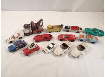 Fantastic Vintage Assortment Of Diecast Corgi/dinky Toys, Cars, And Trucks - Includes Holmes, Wrecker & More