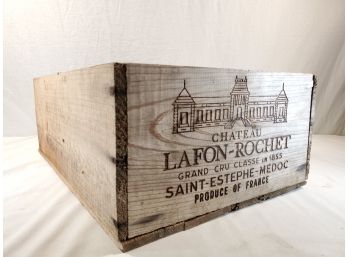 Vintage Chateau Lafon-rochet Bordeaux Wood Wine Crate
