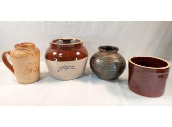 Assorted Pottery And Stoneware,  Hand Made Vase, Vintage Durgin'Park Bean Pot And More