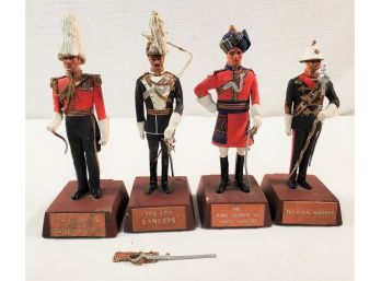 Four Vintage The Sentry Box Models Assortment Of Metal Soldier Figurines - Made In England