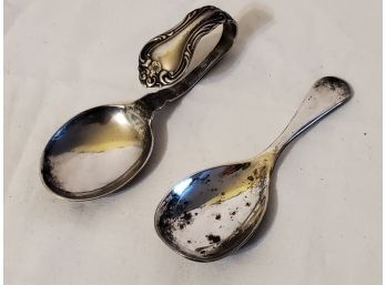 Two Sterling Silver 3' Baby Spoons - 1.315 Troy Ounces Total Weight