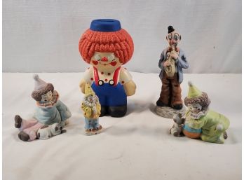 Vintage Ceramic Clown Figurines, Including Occupied Japan