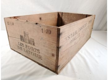 Vintage Les Forts De Latour Wood Wine Crate