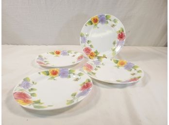 Four  Corelle By Corning Luncheon Plates