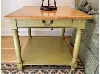 Single Drawer Side Table With Distressed Finish