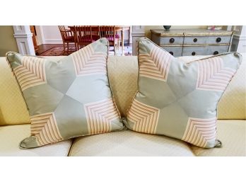 Pair Of Custom Silk Accent Pillows
