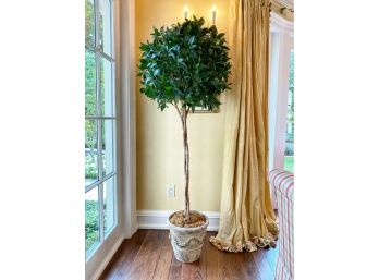 Potted Silk Ficus Tree