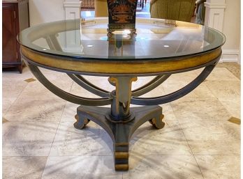 Stunning Regency Style Display Table With Glass Top - 50”
