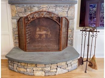 Fireplace Screen With Coordinating Tools