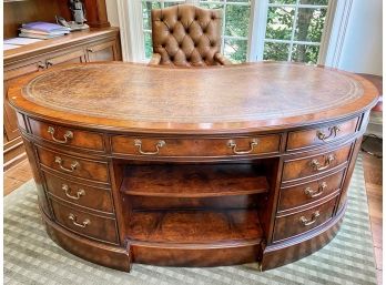 Leather Top English Style Kidney Desk