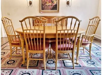 Pine Extendable Dining Table And 6 Chairs