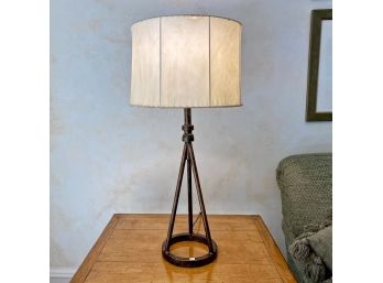 Iron Lamp With Raw Hide Shade