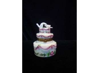 Limoges France Wedding Cake Trinket Box