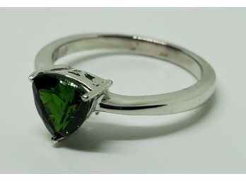 Russian Diopside Ring In Platinum Over Sterling