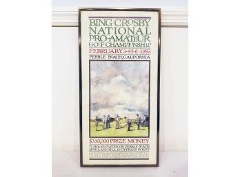 Framed Vintage Bing Crosby Golf Tournament Poster, 1980's