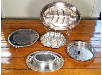 An Assortment Of Silverplate Servingware