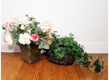 Faux Floral In Planters