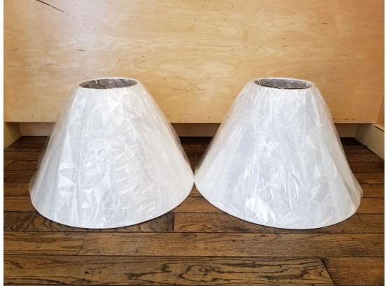 Pair Of Cream Linen Lampshades From The House Of Troy