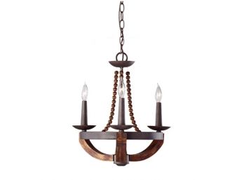 Feiss Adan Iron And Burnished Wood Chandelier